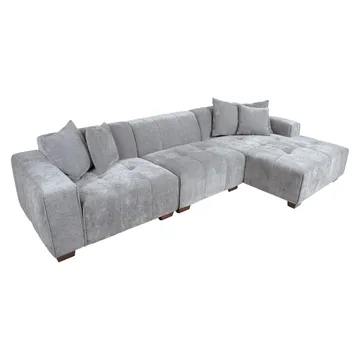Hjørnesofa Hjelor Høyre - Lys grå - Møbler - Sofaer - Hjørnesofaer - Hjørnesofa med divan