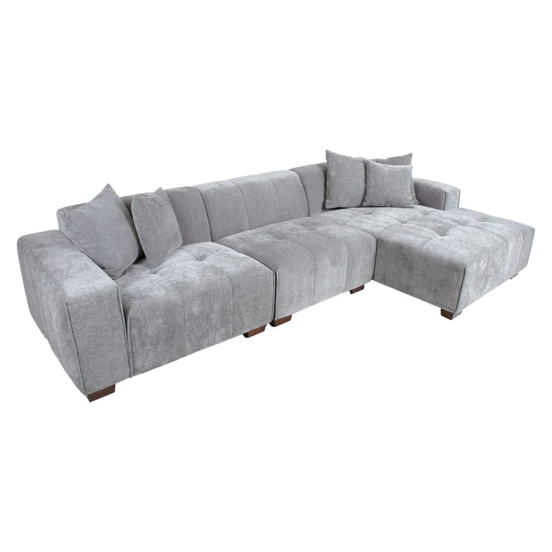 Hjørnesofa Hjelor Høyre - Lys grå - Møbler - Sofaer - Hjørnesofaer - Hjørnesofa med divan