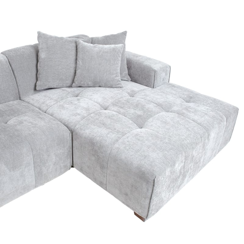 Hjørnesofa Hjelor Høyre - Lys grå - Møbler - Sofaer - Hjørnesofaer - Hjørnesofa med divan