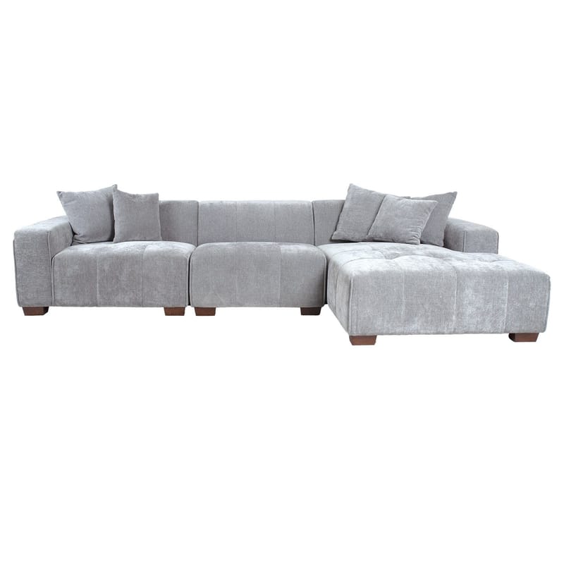Hjørnesofa Hjelor Høyre - Lys grå - Møbler - Sofaer - Hjørnesofaer - Hjørnesofa med divan