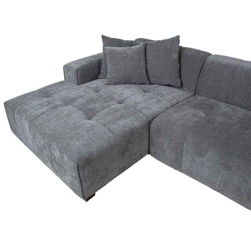 Hjørnesofa Hjelor Venstre - Grå - Møbler - Sofaer - Hjørnesofaer - Hjørnesofa med divan