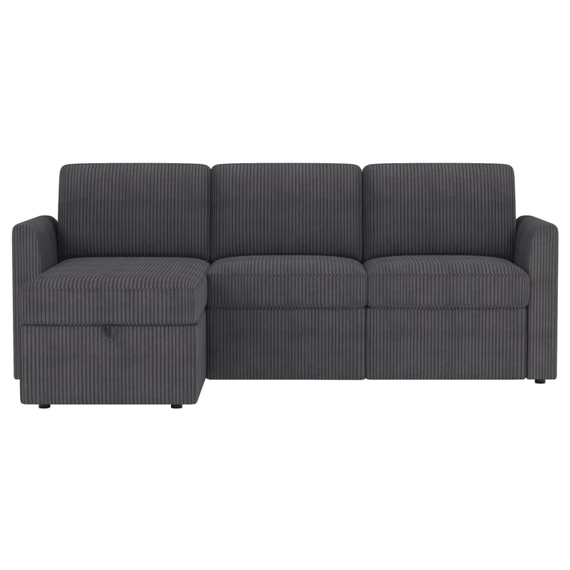 Hjørnesofa Loft24 Nordhus Antrasittgrå Kordfløyel - Antrasitt - Møbler - Sofaer - Hjørnesofaer - Hjørnesofa med divan