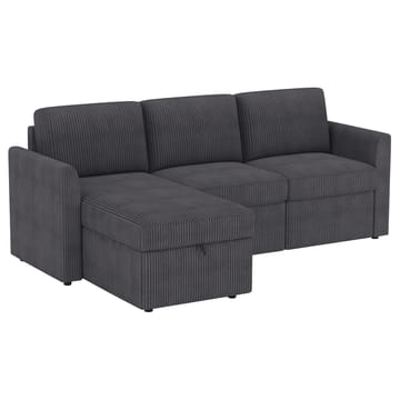 Hjørnesofa Loft24 Nordhus Antrasittgrå Kordfløyel - Antrasitt - Møbler - Sofaer - Hjørnesofaer - Hjørnesofa med divan