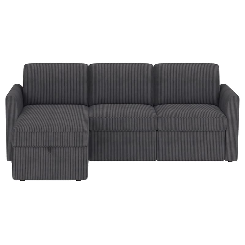Hjørnesofa Loft24 Nordhus Antrasittgrå Kordfløyel - Antrasitt - Møbler - Sofaer - Hjørnesofaer - Hjørnesofa med divan