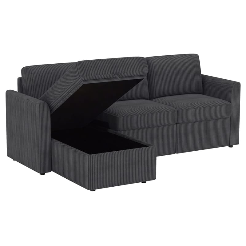 Hjørnesofa Loft24 Nordhus Antrasittgrå Kordfløyel - Antrasitt - Møbler - Sofaer - Hjørnesofaer - Hjørnesofa med divan