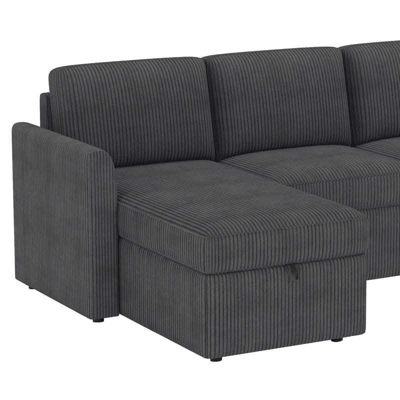Hjørnesofa Loft24 Nordhus Antrasittgrå Kordfløyel - Antrasitt - Møbler - Sofaer - Hjørnesofaer - Hjørnesofa med divan