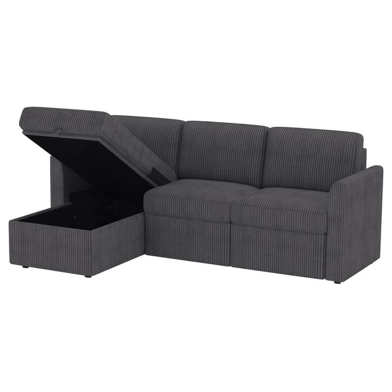 Hjørnesofa Loft24 Nordhus Antrasittgrå Kordfløyel - Antrasitt - Møbler - Sofaer - Hjørnesofaer - Hjørnesofa med divan