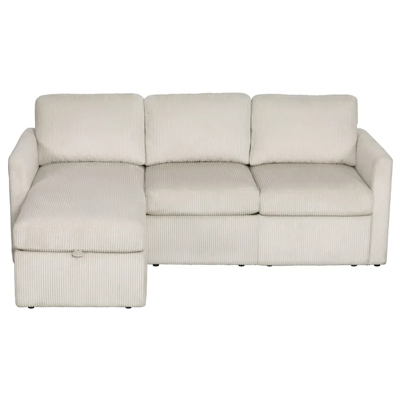 Hjørnesofa Loft24 Nordhus Krem Kordfløyel - Kremfarget - Møbler - Sofaer - Hjørnesofaer - Hjørnesofa med divan