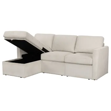 Hjørnesofa Loft24 Nordhus Krem Kordfløyel - Kremfarget - Møbler - Sofaer - Hjørnesofaer - Hjørnesofa med divan