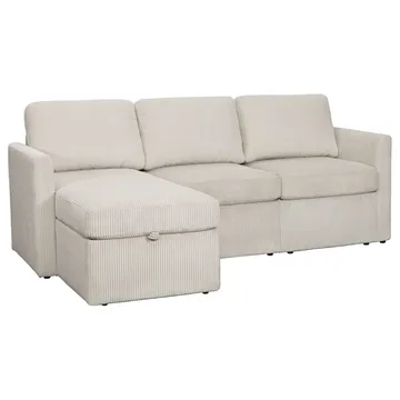 Hjørnesofa Loft24 Nordhus Krem Kordfløyel - Kremfarget - Møbler - Sofaer - Hjørnesofaer - Hjørnesofa med divan