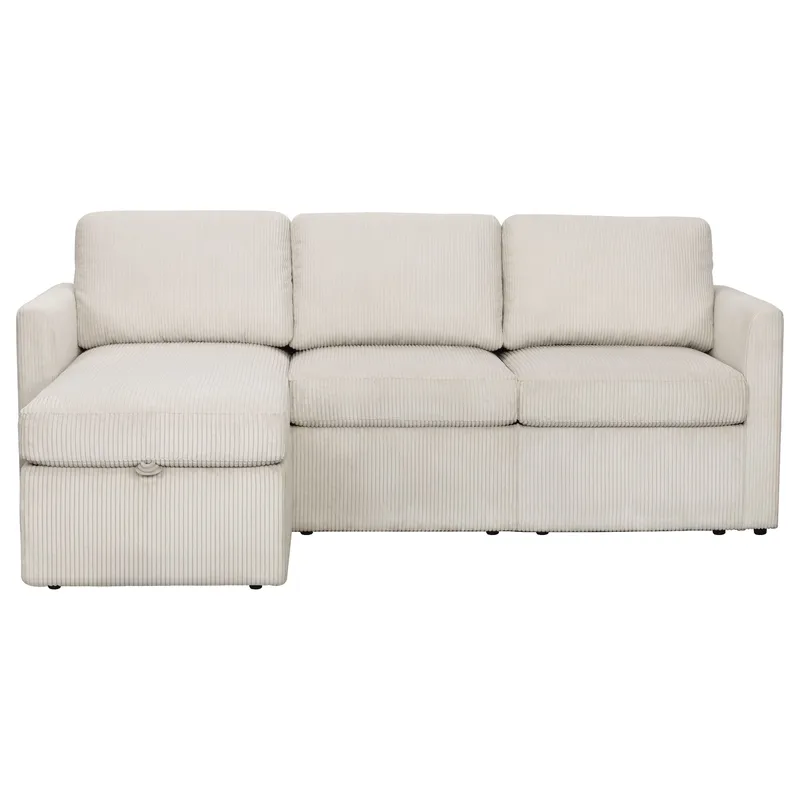 Hjørnesofa Loft24 Nordhus Krem Kordfløyel - Kremfarget - Møbler - Sofaer - Hjørnesofaer - Hjørnesofa med divan