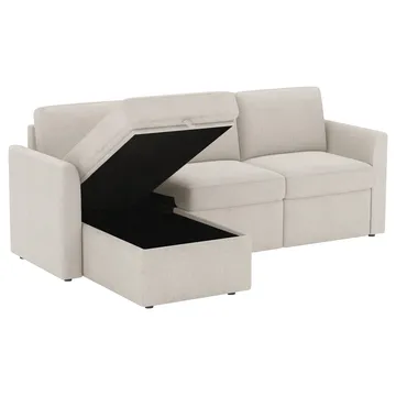 Hjørnesofa Loft24 Nordhus Krem Løkkestoff - Kremfarget - Møbler - Sofaer - Hjørnesofaer - Hjørnesofa med divan