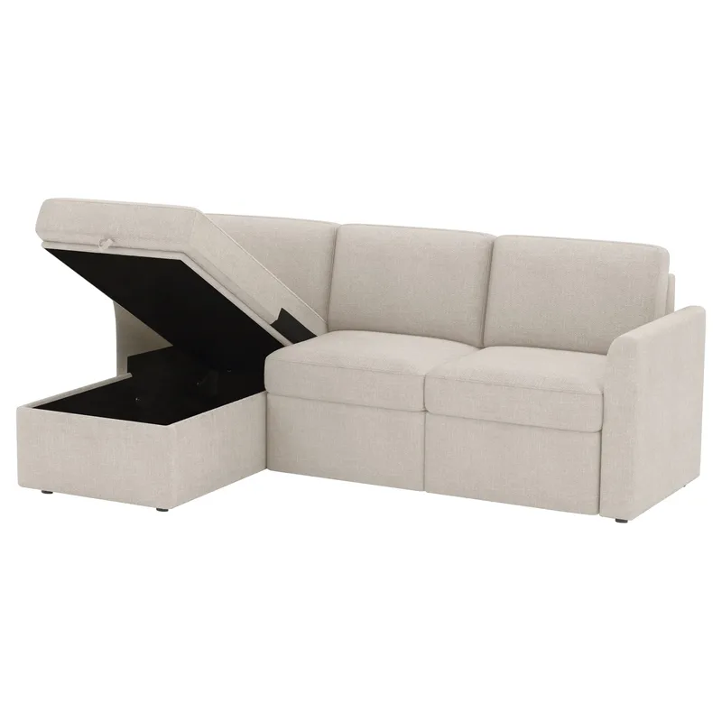 Hjørnesofa Loft24 Nordhus Krem Løkkestoff - Kremfarget - Møbler - Sofaer - Hjørnesofaer - Hjørnesofa med divan