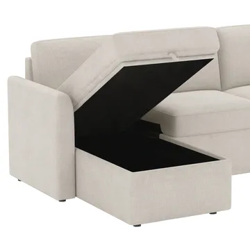 Hjørnesofa Loft24 Nordhus Krem Løkkestoff - Kremfarget - Møbler - Sofaer - Hjørnesofaer - Hjørnesofa med divan