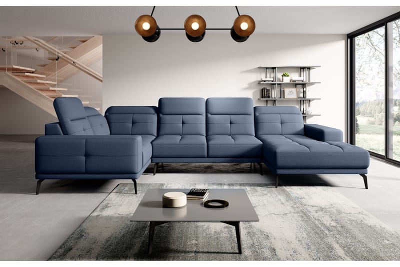 Hjørnesofa m. Divan Hagami - Blå - Møbler - Sofaer - Hjørnesofaer - Hjørnesofa med divan
