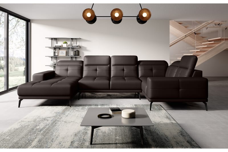 Hjørnesofa m. Divan Hagami - Brun - Møbler - Sofaer - Hjørnesofaer - Hjørnesofa med divan