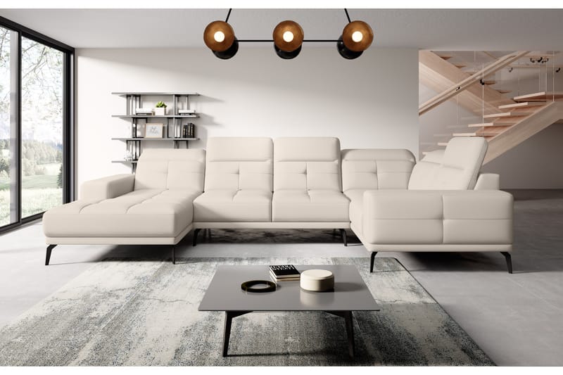 Hjørnesofa m. Divan Hagami - Kremhvit - Møbler - Sofaer - Hjørnesofaer - Hjørnesofa med divan