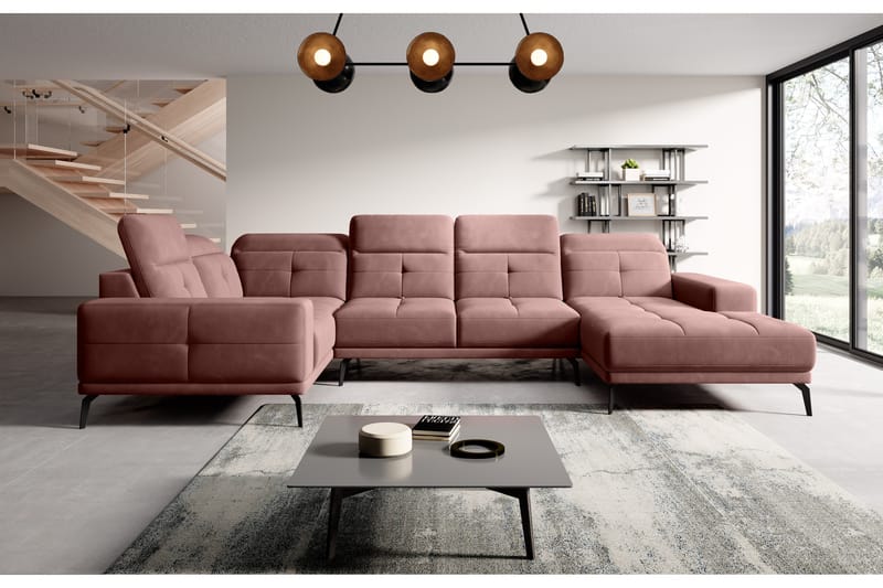 Hjørnesofa m. Divan Hagami - Rosa - Hjørnesofa med divan - Hjørnesofaer