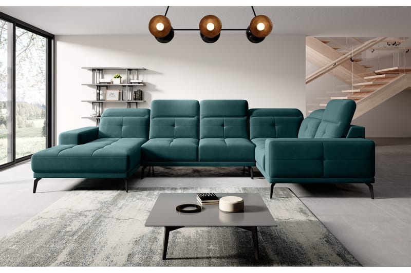Hjørnesofa m. Divan Hagami - Turkis - Møbler - Sofaer - Hjørnesofaer - Hjørnesofa med divan