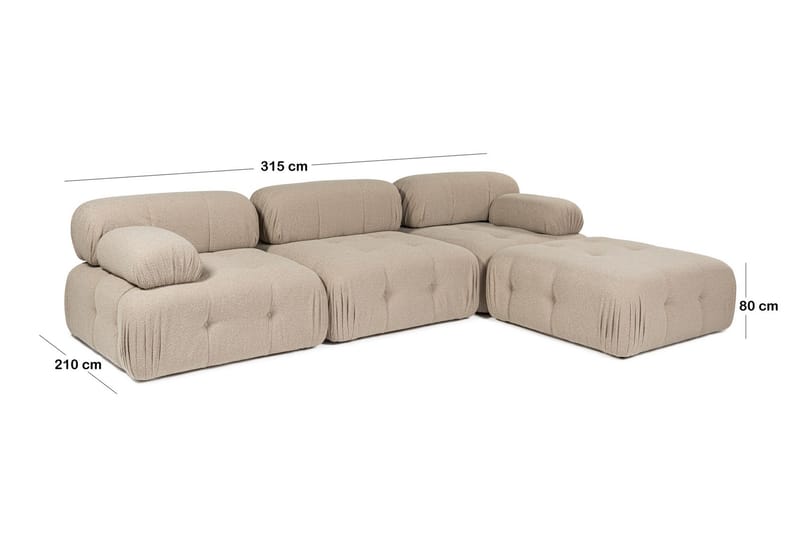 Hjørnesofa Mahito 3-sits - Peach - Hjørnesofaer