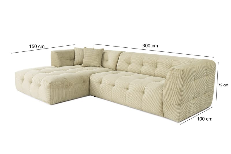 Hjørnesofa Manato 3-sits - Green - Hjørnesofaer