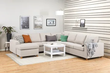 Crazy 6-seters Venstrevendt U-formet Large Hjørnesofa med Divan i Stoff - Beige - Møbler - Sofaer - Hjørnesofaer - Hjørnesofa med divan