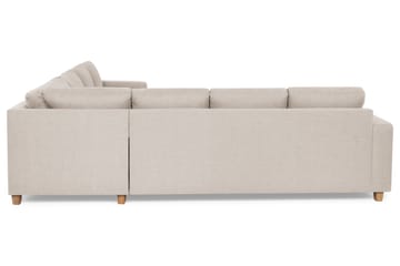 Crazy 6-seters Venstrevendt U-formet Large Hjørnesofa med Divan i Stoff - Beige - Møbler - Sofaer - Hjørnesofaer - Hjørnesofa med divan