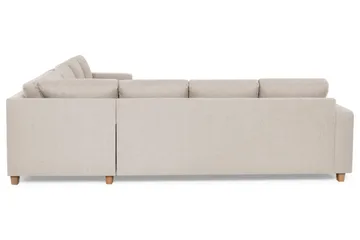 Crazy 6-seters Venstrevendt U-formet Large Hjørnesofa med Divan i Stoff - Beige - Møbler - Sofaer - Hjørnesofaer - Hjørnesofa med divan