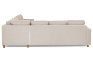 Crazy 6-seters Venstrevendt U-formet Large Hjørnesofa med Divan i Stoff - Beige - Møbler - Sofaer - Hjørnesofaer