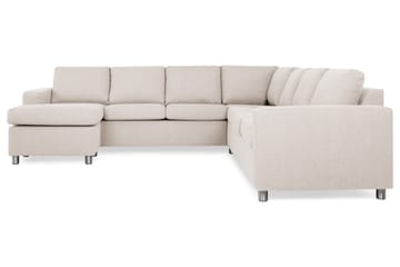 Crazy 6-seters Venstrevendt U-formet Large Hjørnesofa med Divan i Stoff - Beige - Møbler - Sofaer - Hjørnesofaer