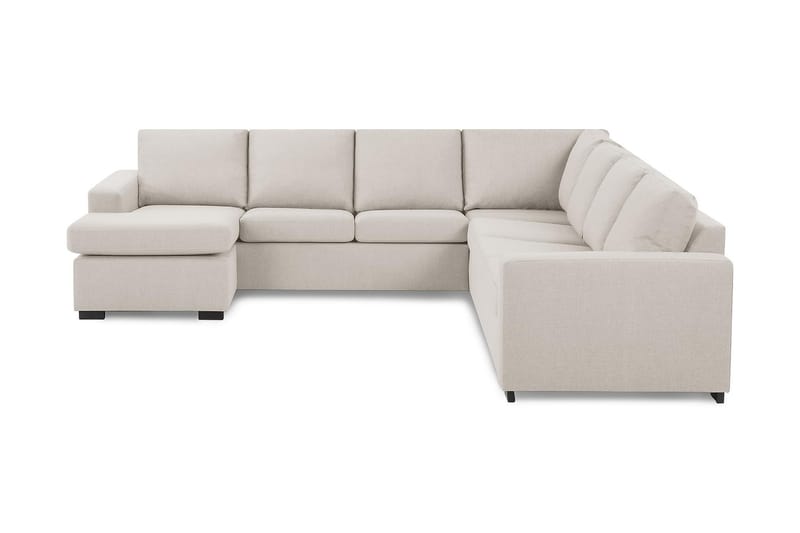 Crazy 6-seters Venstrevendt U-formet Large Hjørnesofa med Divan i Stoff - Beige - Møbler - Sofaer - Hjørnesofaer