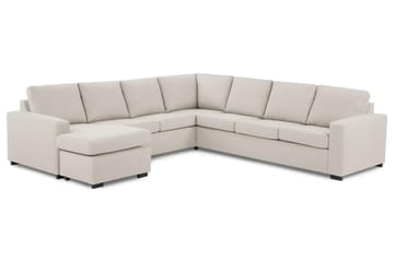 Crazy 6-seters Venstrevendt U-formet Large Hjørnesofa med Divan i Stoff - Beige - Møbler - Sofaer - Hjørnesofaer