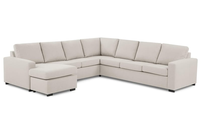 Crazy 6-seters Venstrevendt U-formet Large Hjørnesofa med Divan i Stoff - Beige - Møbler - Sofaer - Hjørnesofaer