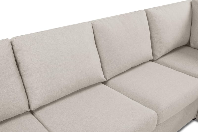 Crazy 6-seters Venstrevendt U-formet Large Hjørnesofa med Divan i Stoff - Beige - Møbler - Sofaer - Hjørnesofaer