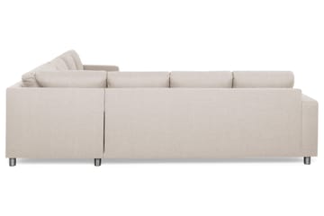 Crazy 6-seters Venstrevendt U-formet Large Hjørnesofa med Divan i Stoff - Beige - Møbler - Sofaer - Hjørnesofaer