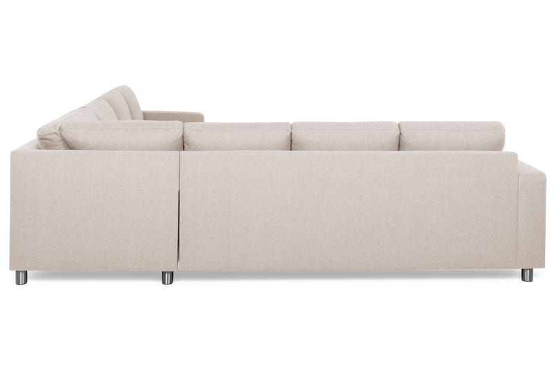 Crazy 6-seters Venstrevendt U-formet Large Hjørnesofa med Divan i Stoff - Beige - Møbler - Sofaer - Hjørnesofaer