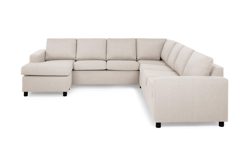 Crazy 6-seters Venstrevendt U-formet Large Hjørnesofa med Divan i Stoff - Beige - Møbler - Sofaer - Hjørnesofaer