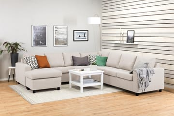Crazy 6-seters Venstrevendt U-formet Large Hjørnesofa med Divan i Stoff - Beige - Møbler - Sofaer - Hjørnesofaer