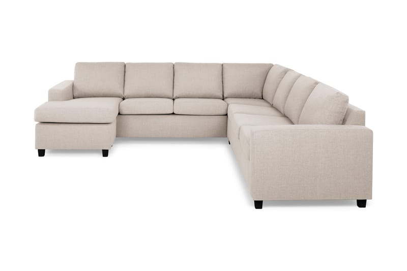 Crazy 6-seters Venstrevendt U-formet Large Hjørnesofa med Divan i Stoff - Beige - Møbler - Sofaer - Hjørnesofaer - Hjørnesofa med divan