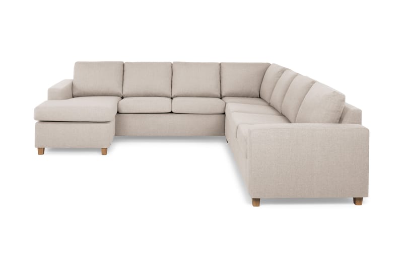 Crazy 6-seters Venstrevendt U-formet Large Hjørnesofa med Divan i Stoff - Beige - Møbler - Sofaer - Hjørnesofaer - Hjørnesofa med divan