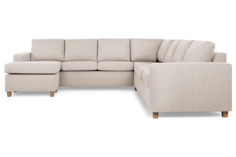 Crazy 6-seters Venstrevendt U-formet Large Hjørnesofa med Divan i Stoff - Beige - Møbler - Sofaer - Hjørnesofaer