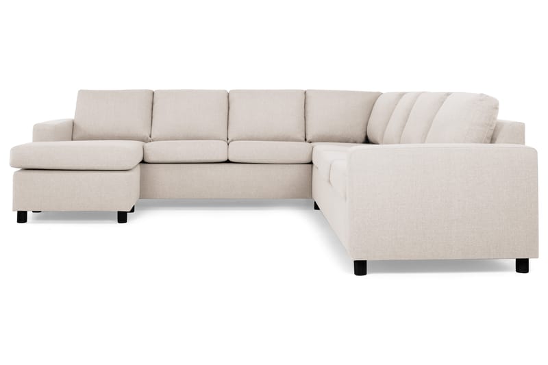 Crazy 6-seters Venstrevendt U-formet Large Hjørnesofa med Divan i Stoff - Beige - Møbler - Sofaer - Hjørnesofaer