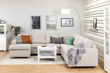 Crazy 6-seters Venstrevendt U-formet Large Hjørnesofa med Divan i Stoff - Beige - Møbler - Sofaer - Hjørnesofaer