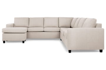 Crazy 6-seters Venstrevendt U-formet Large Hjørnesofa med Divan i Stoff - Beige - Møbler - Sofaer - Hjørnesofaer - Hjørnesofa med divan