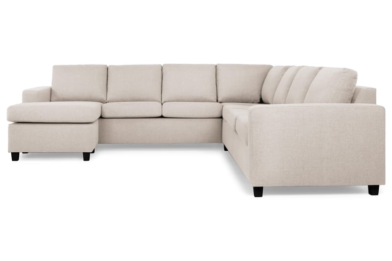 Crazy 6-seters Venstrevendt U-formet Large Hjørnesofa med Divan i Stoff - Beige - Møbler - Sofaer - Hjørnesofaer - Hjørnesofa med divan