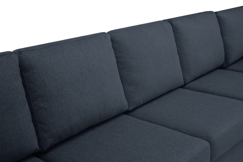 Crazy 7-seters Høyrevendt U-formet XX-Large Hjørnesofa med Divan i Stoff - Blå - Møbler - Sofaer - Hjørnesofaer - Hjørnesofa med divan