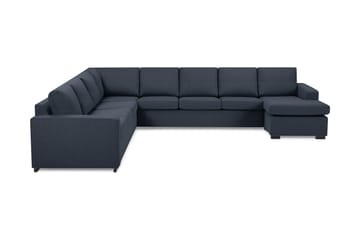 Crazy 7-seters Høyrevendt U-formet XX-Large Hjørnesofa med Divan i Stoff - Blå - Møbler - Sofaer - Hjørnesofaer - Hjørnesofa med divan