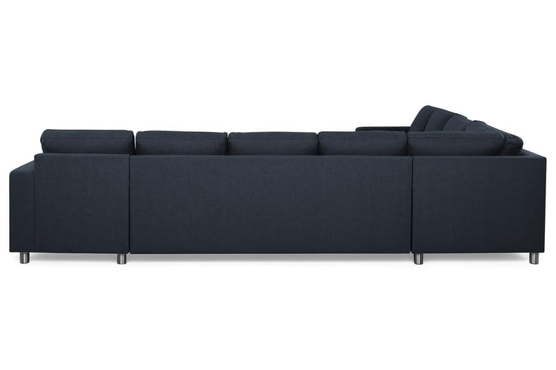 Crazy 7-seters Høyrevendt U-formet XX-Large Hjørnesofa med Divan i Stoff - Blå - Møbler - Sofaer - Hjørnesofaer - Hjørnesofa med divan