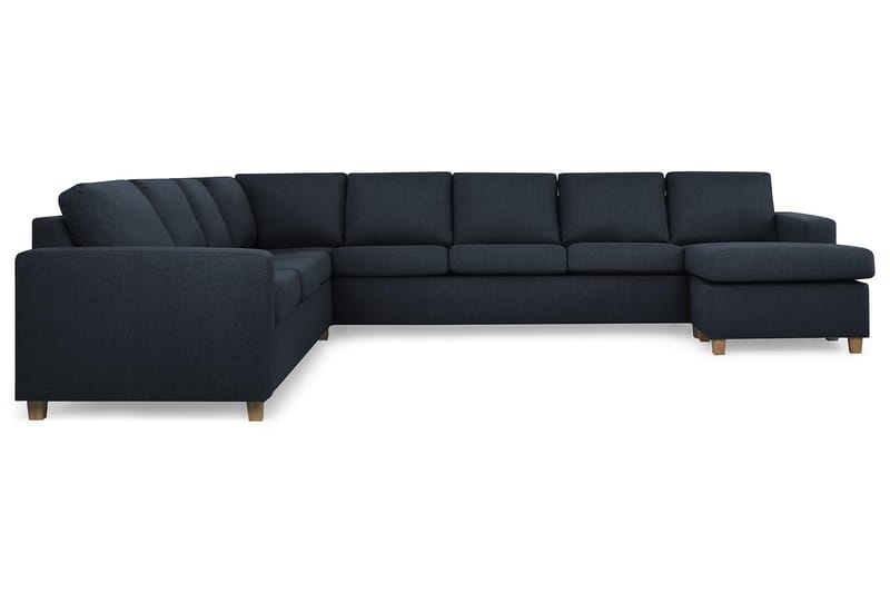 Crazy 7-seters Høyrevendt U-formet XX-Large Hjørnesofa med Divan i Stoff - Blå - Møbler - Sofaer - Hjørnesofaer - Hjørnesofa med divan