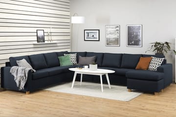 Crazy 7-seters Høyrevendt U-formet XX-Large Hjørnesofa med Divan i Stoff - Blå - Møbler - Sofaer - Hjørnesofaer - Hjørnesofa med divan